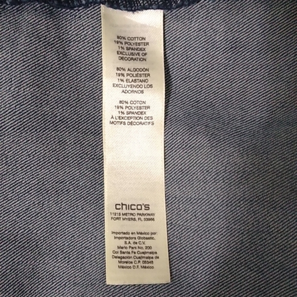 Chico's Golden Paisley Denim Jacket Chico's Size - 0 (4/Small) - Picture 12 of 16
